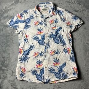 California Cowboy Shirt Mens M White Button High Water Tropic Floral
